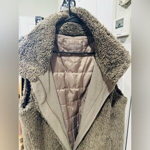 Calvin Klein Women's Faux Fur Jacket - Brown XL